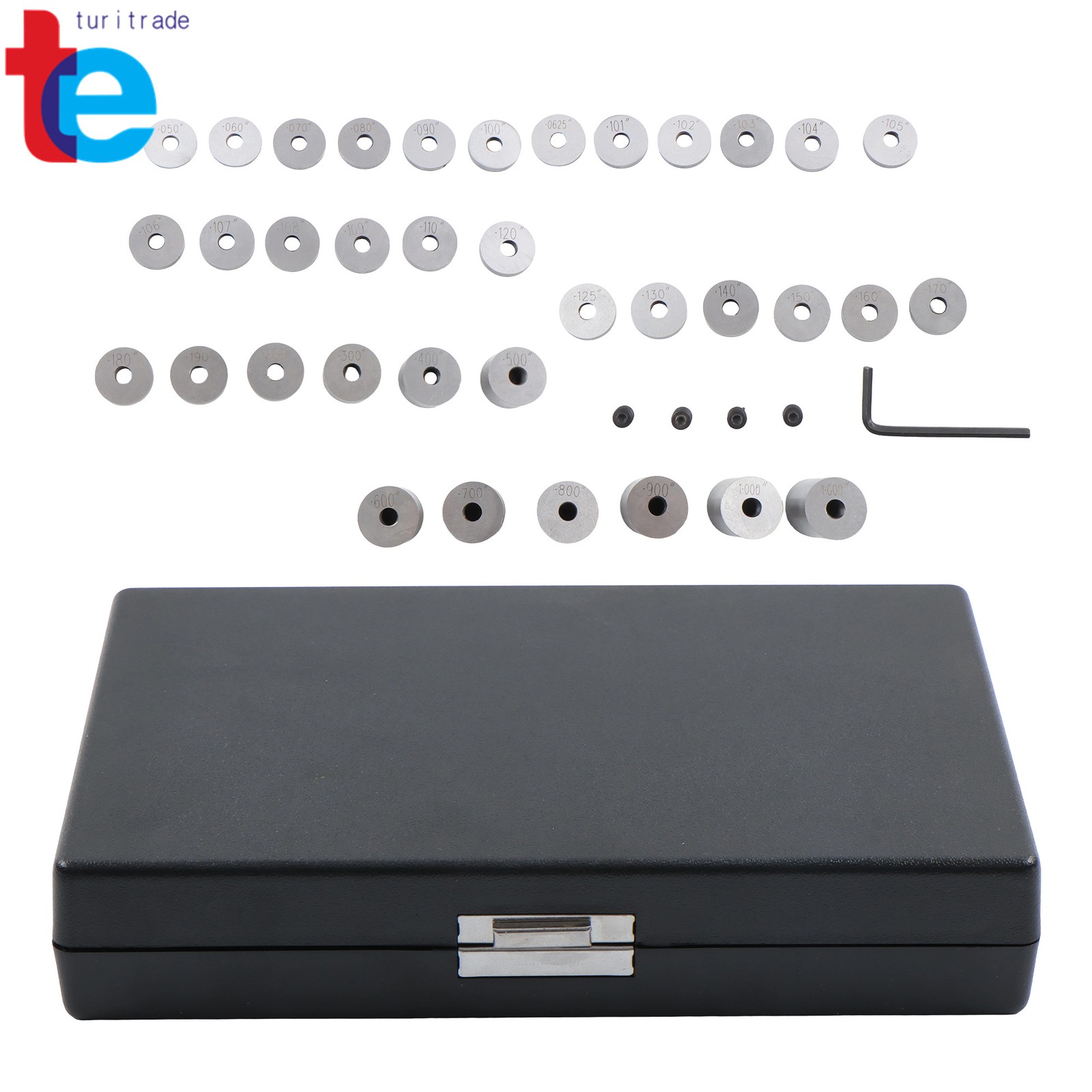 36pc Hardened Steel Round Gage Block Set for Precision Machining