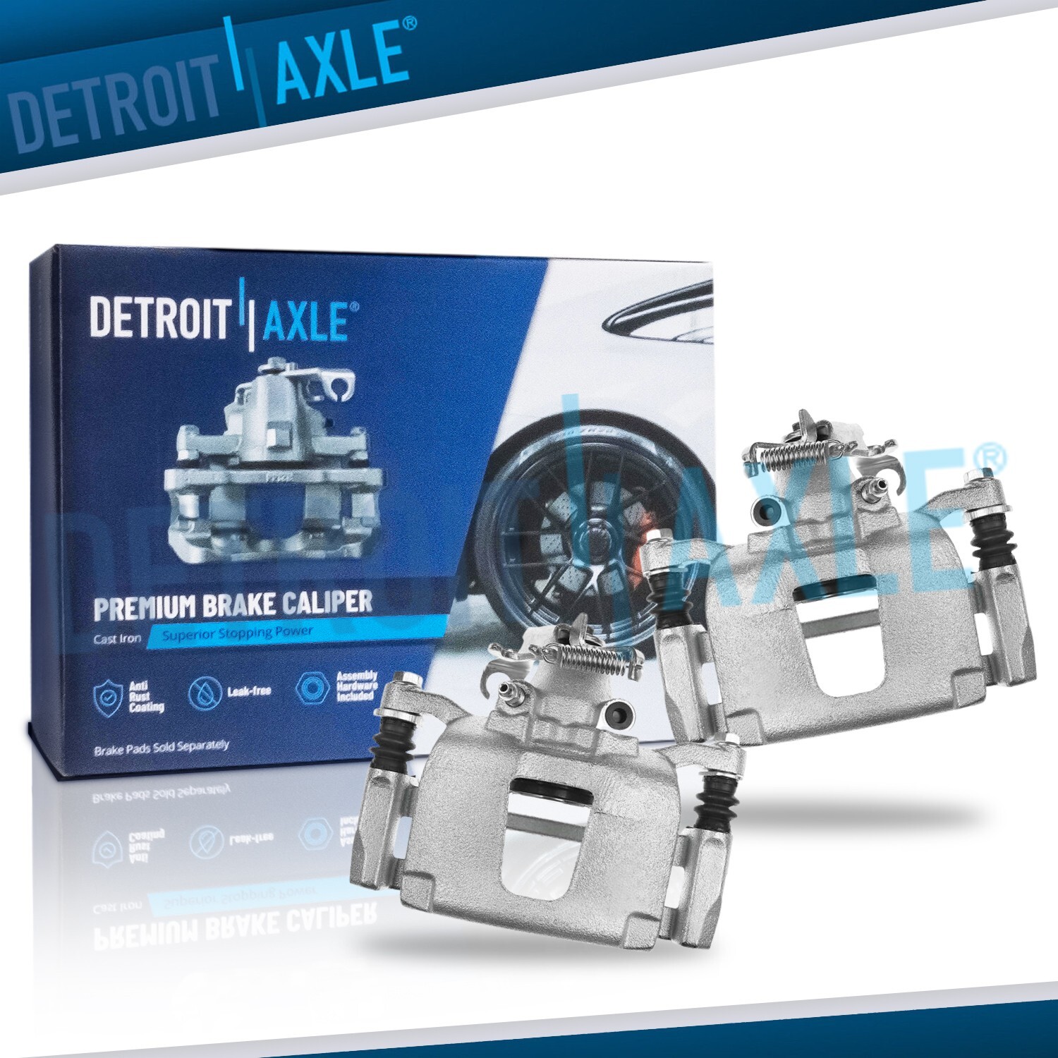 Pair Rear Brake Calipers w/ Brackets for Volkswagen Routan Dodge Grand Caravan