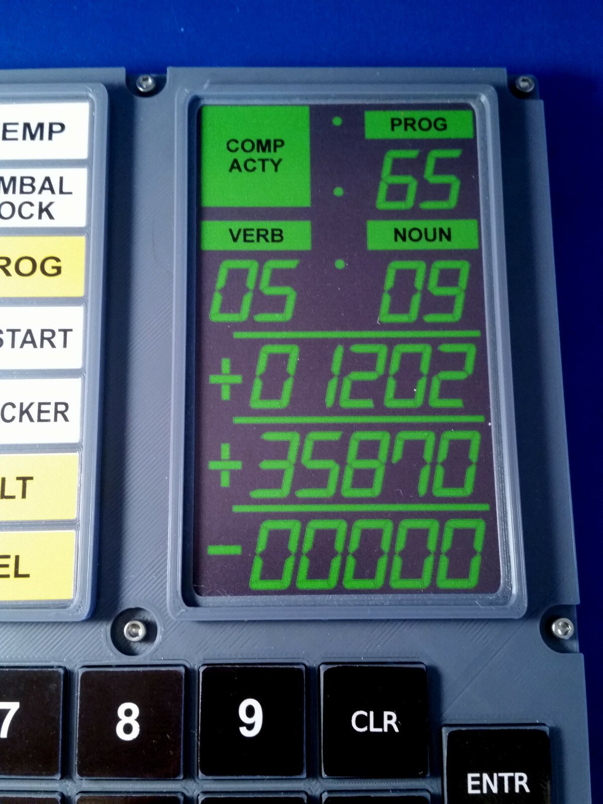 Apollo DSKY Navigation Computer Replica Plaque - Full Size Assembled