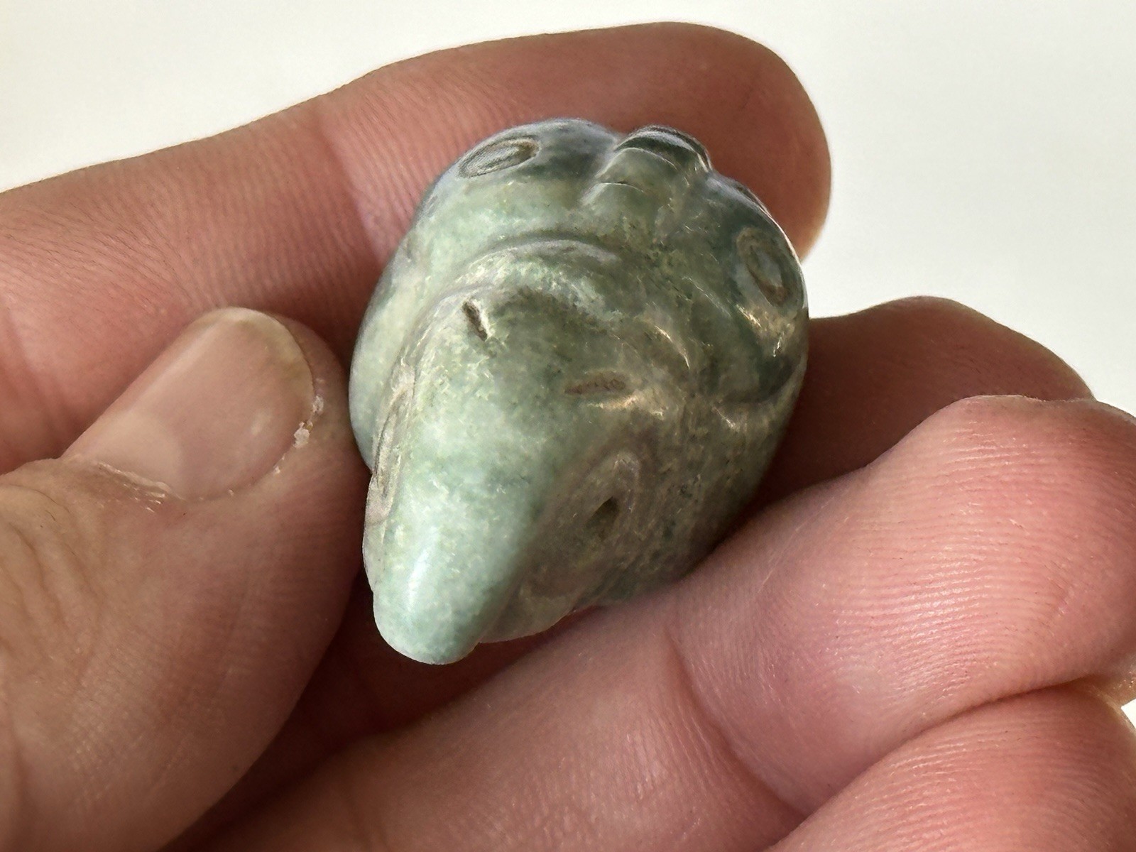EXCEPTIONAL PRE-COLUMBIAN BIRD EFFIGY MAYAN JADE PENDANT FIGURINE IDOL MAYA, COA