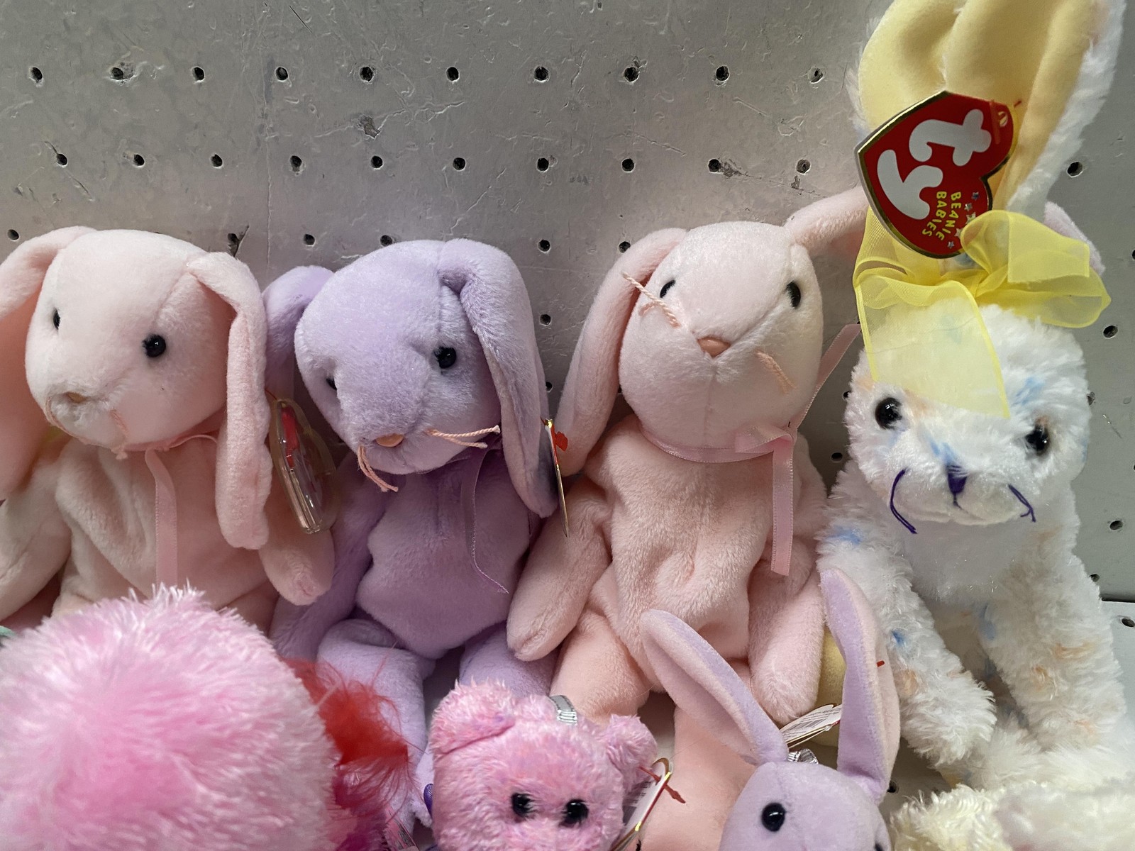 Vintage Ty Easter Bunny Chick Bear Plush Lot 11 Small Pastel Stuffed Animal Toys