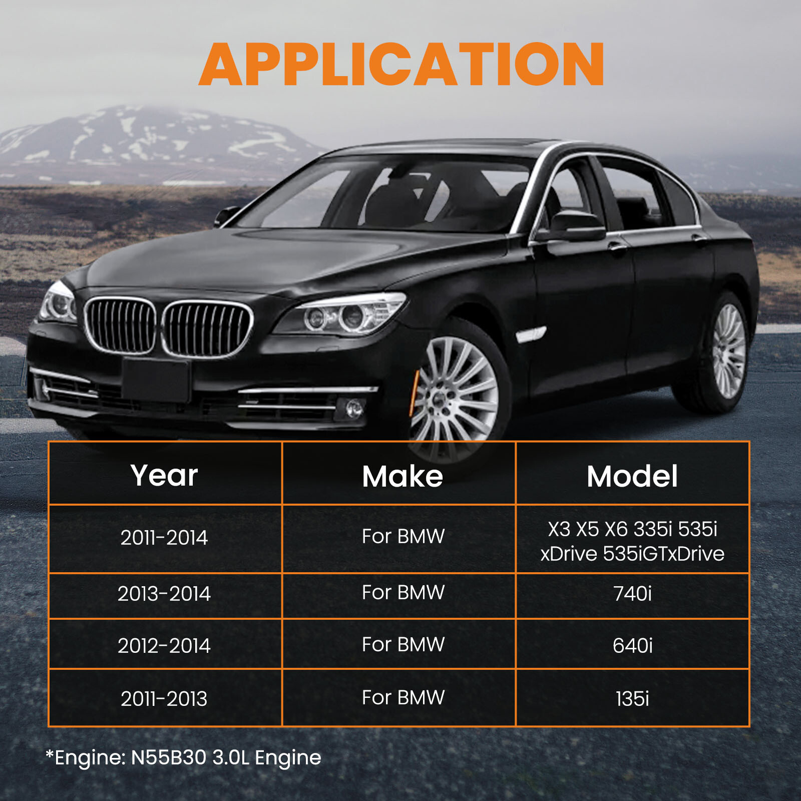 Aluminum Valve Cover & Gasket & Cap for BMW N55 135i 335i 535i 640i 740i X3 X5