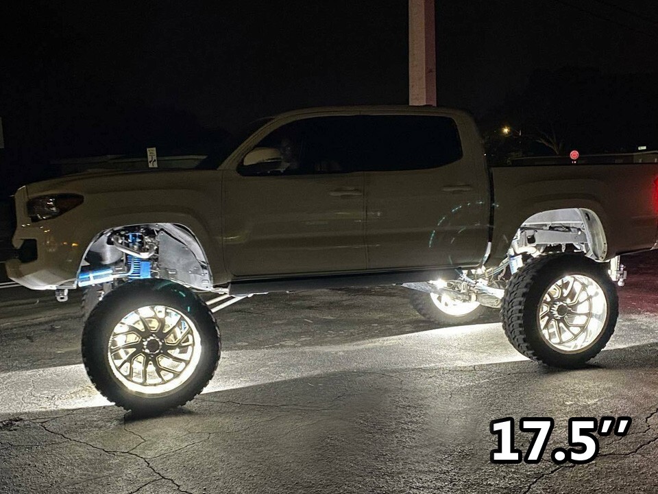 17.5'' Solid Color LED Wheel Lights For Truck Rim Lights Strobing White w/Switch