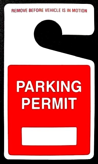 (REAL!) PARKING PERMIT ⭐ BEST QUALITY ⭐ REPLACEMENT HANG TAG PERMITS PLASTIC RED
