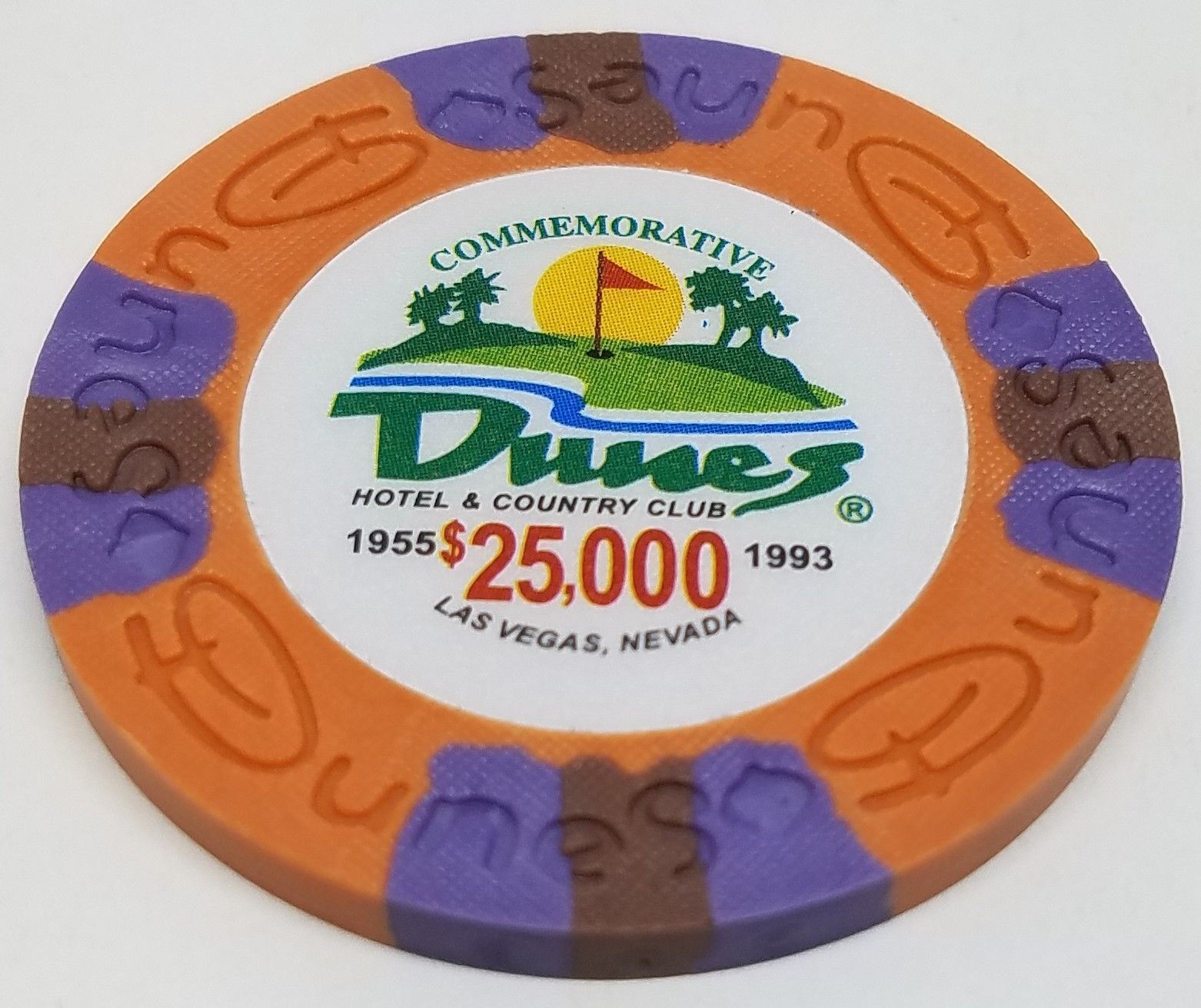 Poker Chips (25) $25,000 Dunes Commemorative 9 gr. Clay Composite