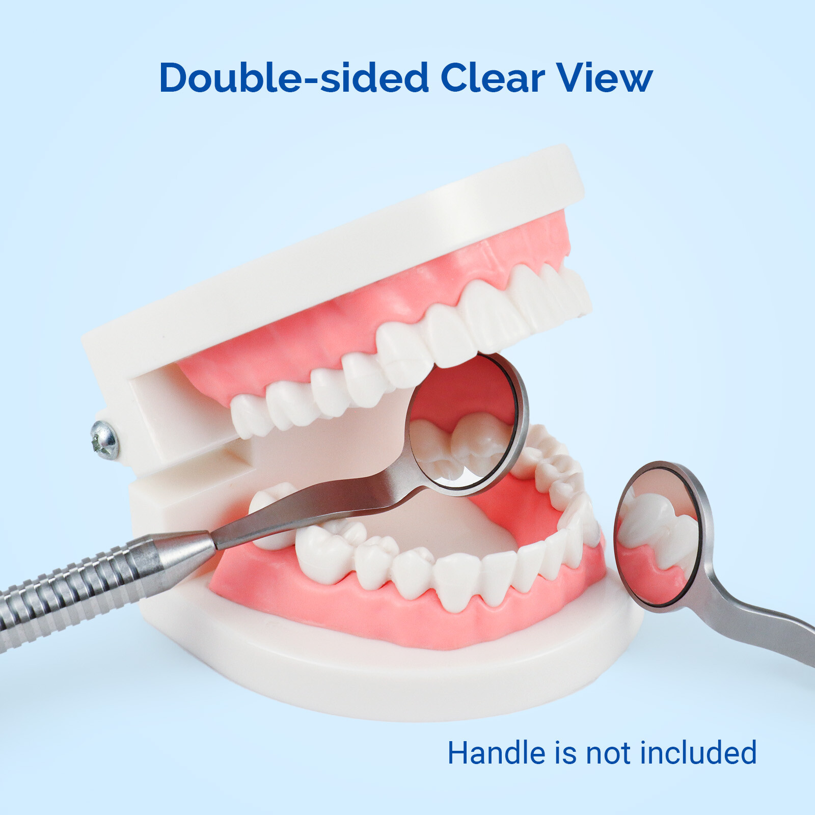 JMU 6pcs Mouth Mirror Heads Double Sided Front Surface Cone Socket #5, No Handle