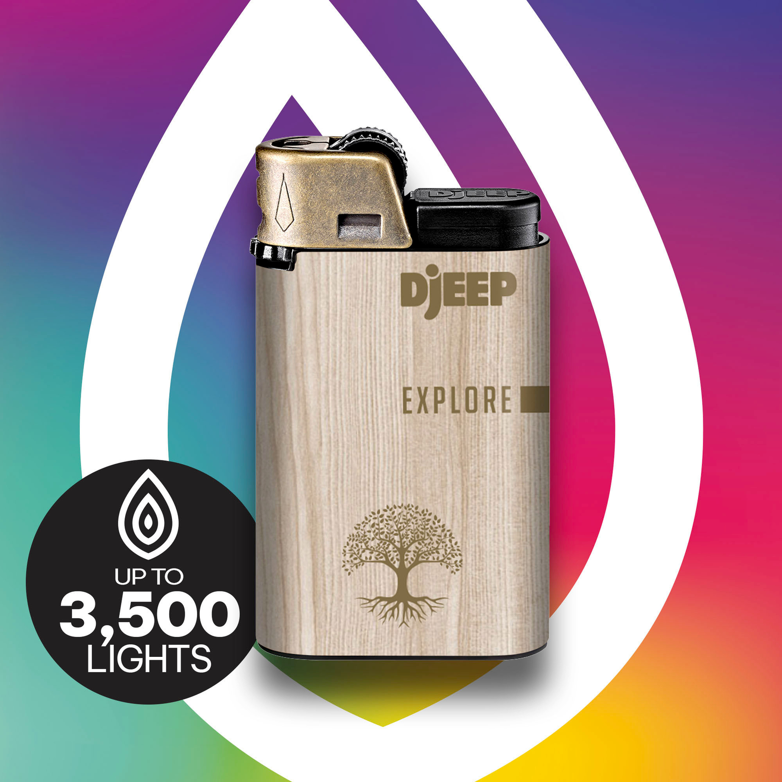DJEEP Pocket Lighters, BOLD Collection, 4 Count Pack of Disposable Lighters