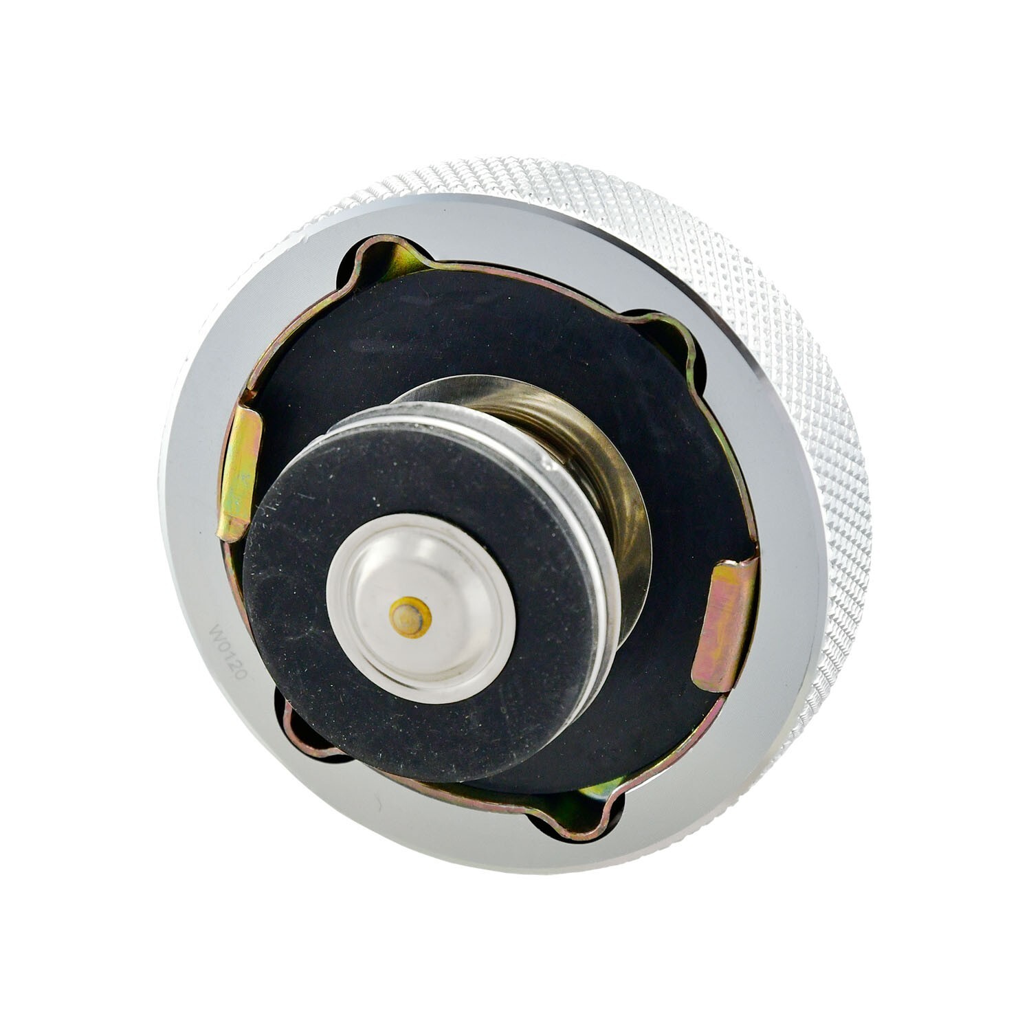 Radiator Cap, Billet Aluminum, Machined Finish, Knurled Edge, 16lbs Chevy Ford