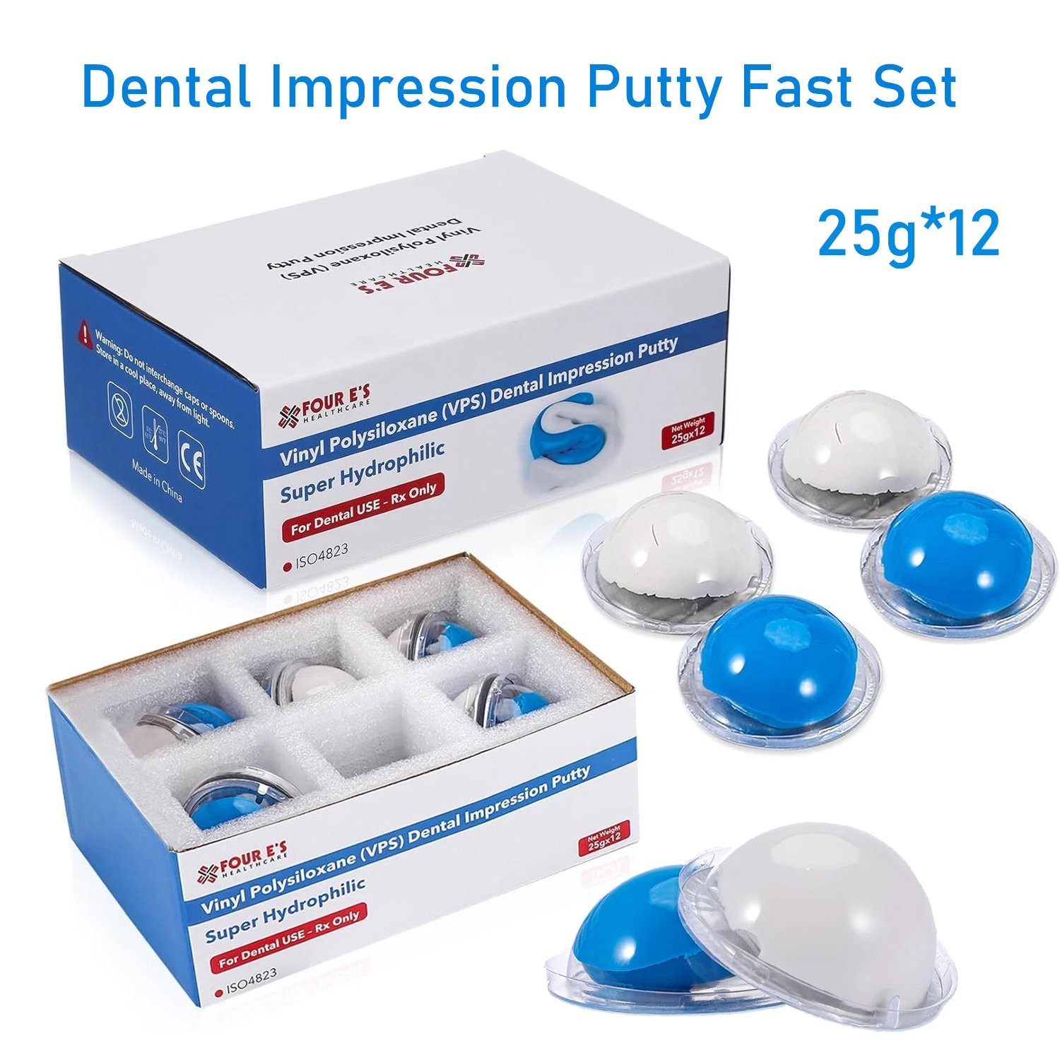 12x25g New Dental Putty Fast Set PVS VPS Impression Silicon Material Mint Base U