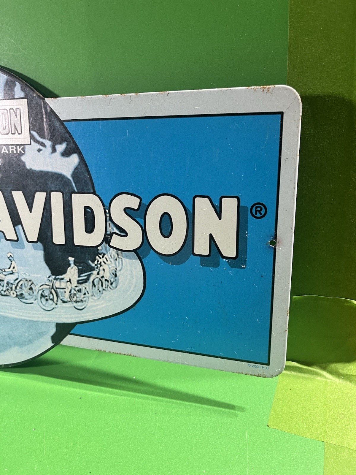 Harley Davidson Metal Display Sign - H-D Globe - Ande Rooney 2005