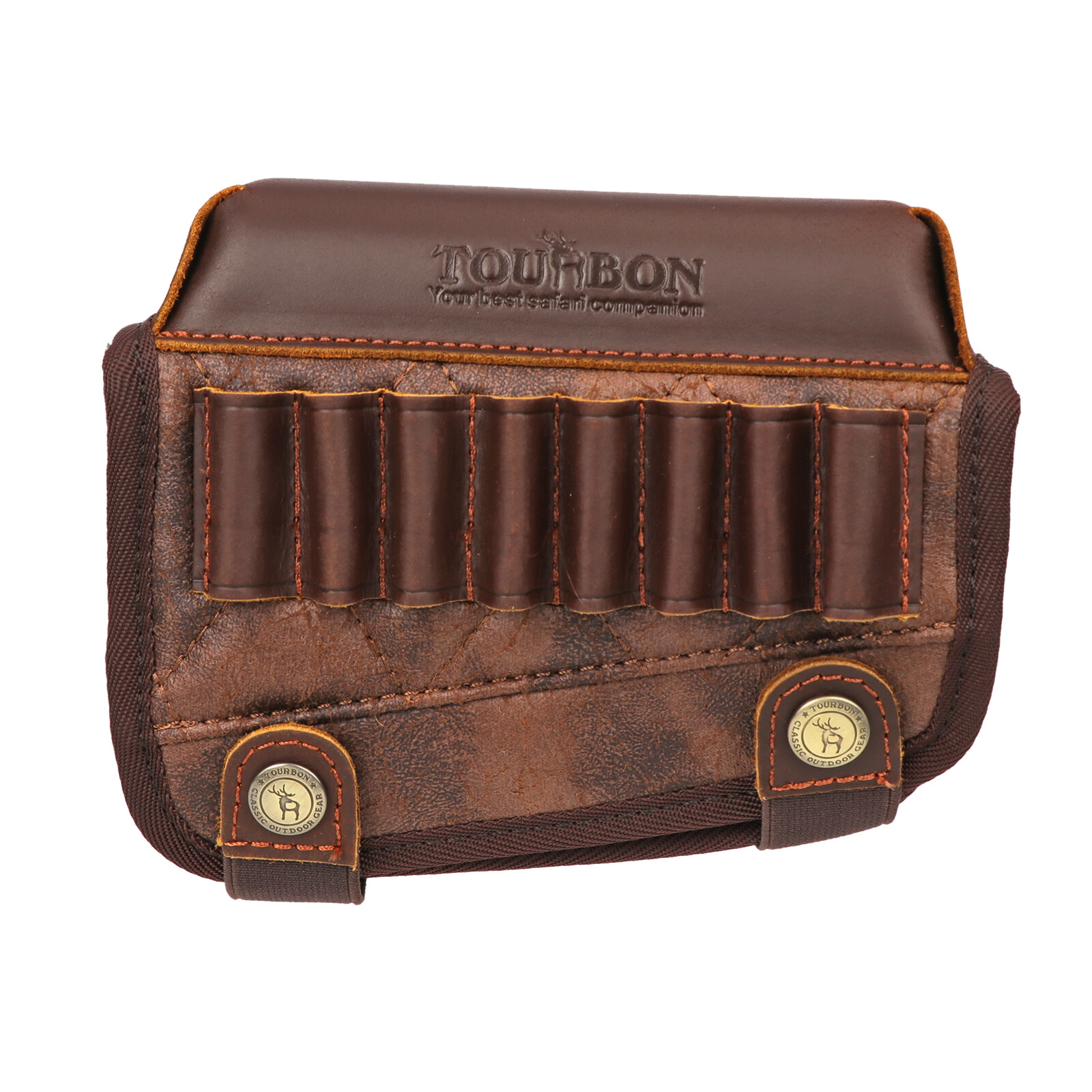 TOURBON PU Leather Rifle Buttstock Cover Padded Cheek Riser Rest Ammo Holder US