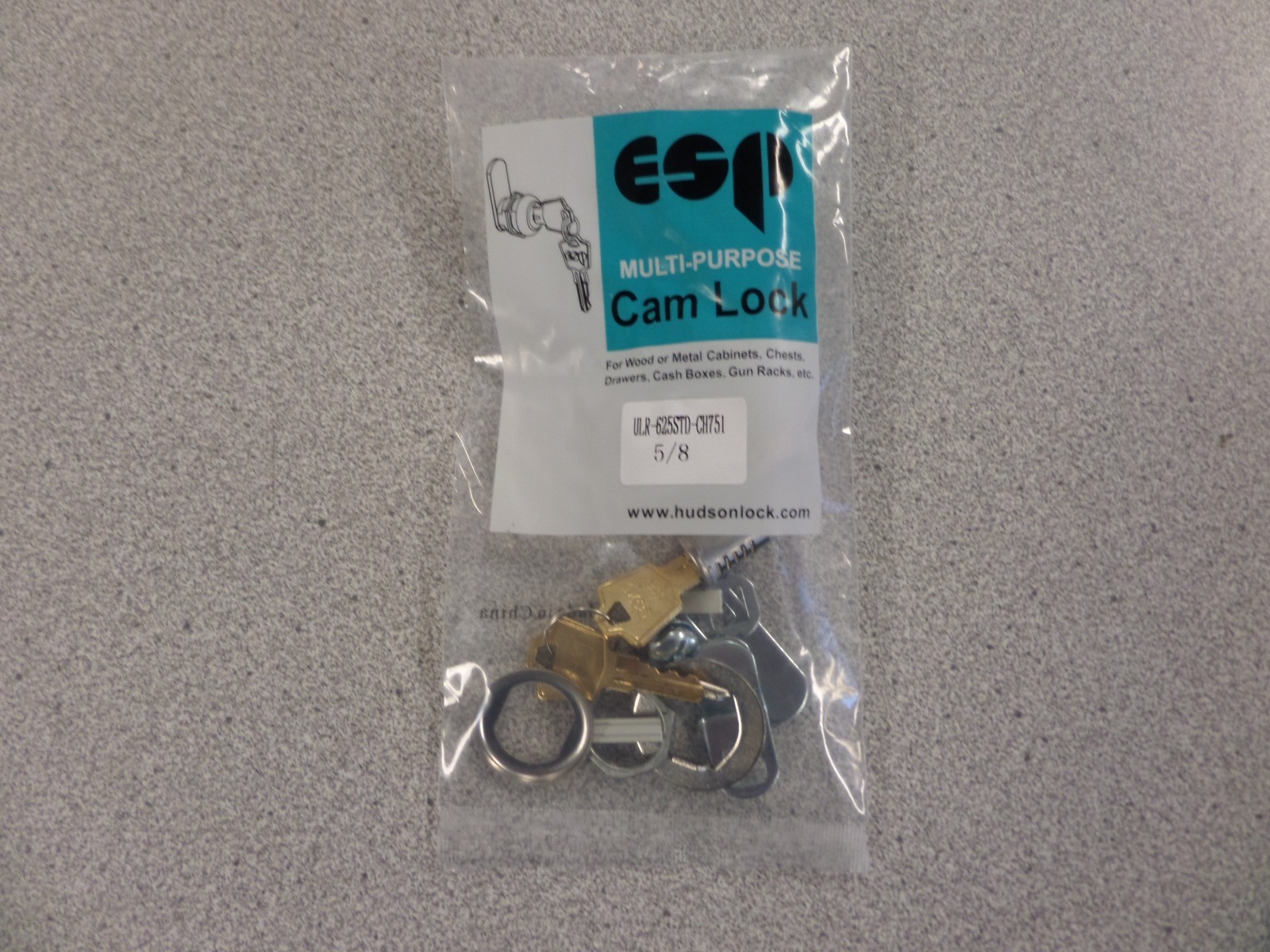 ESP ULR625 5/8" UNIVERSAL CAM LOCK KIT KEYED ALIKE CH751 KEY