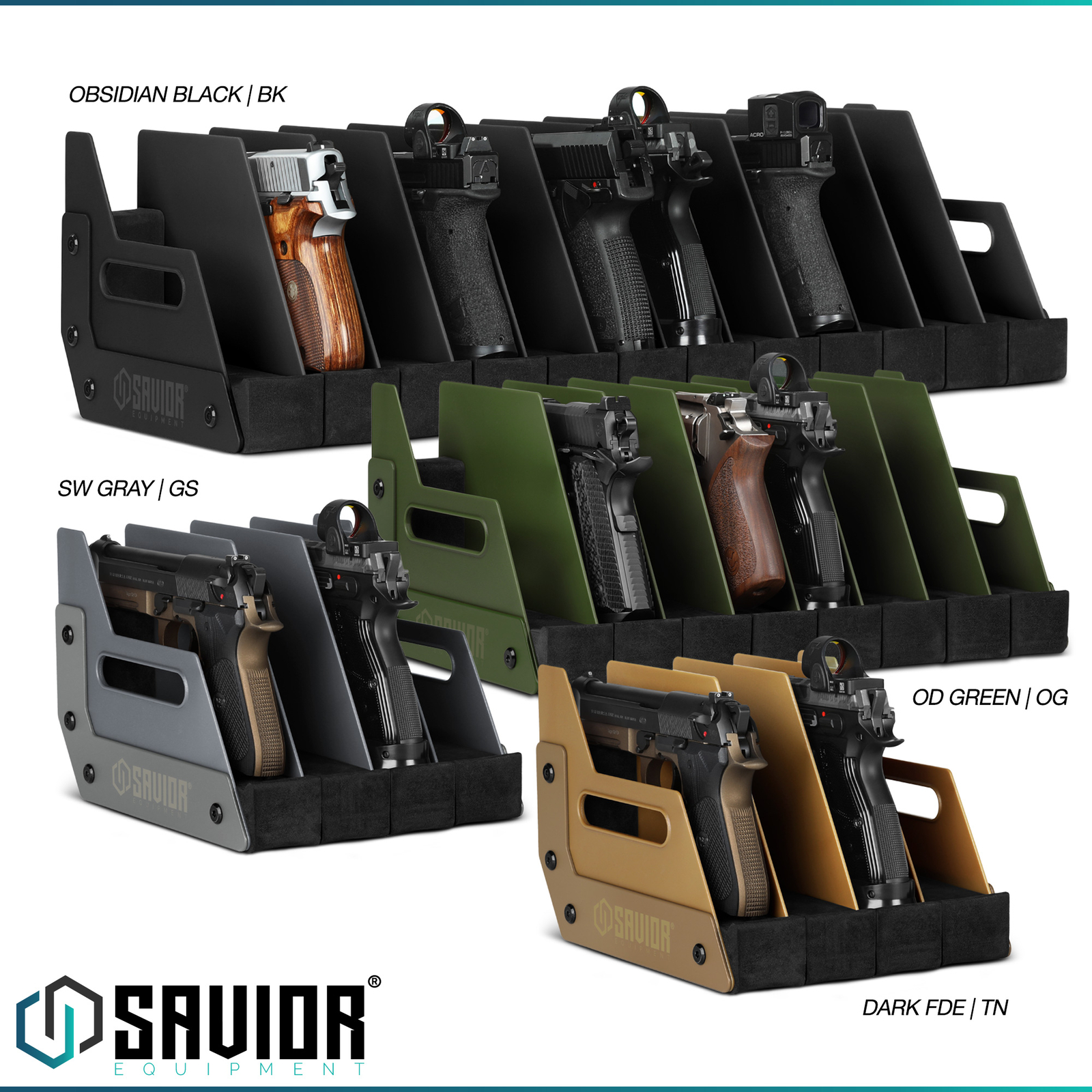 [SAVIOR]4-12 Gun Pistol Rack Revolver Handgun Storage Gun Safe Organizer Display