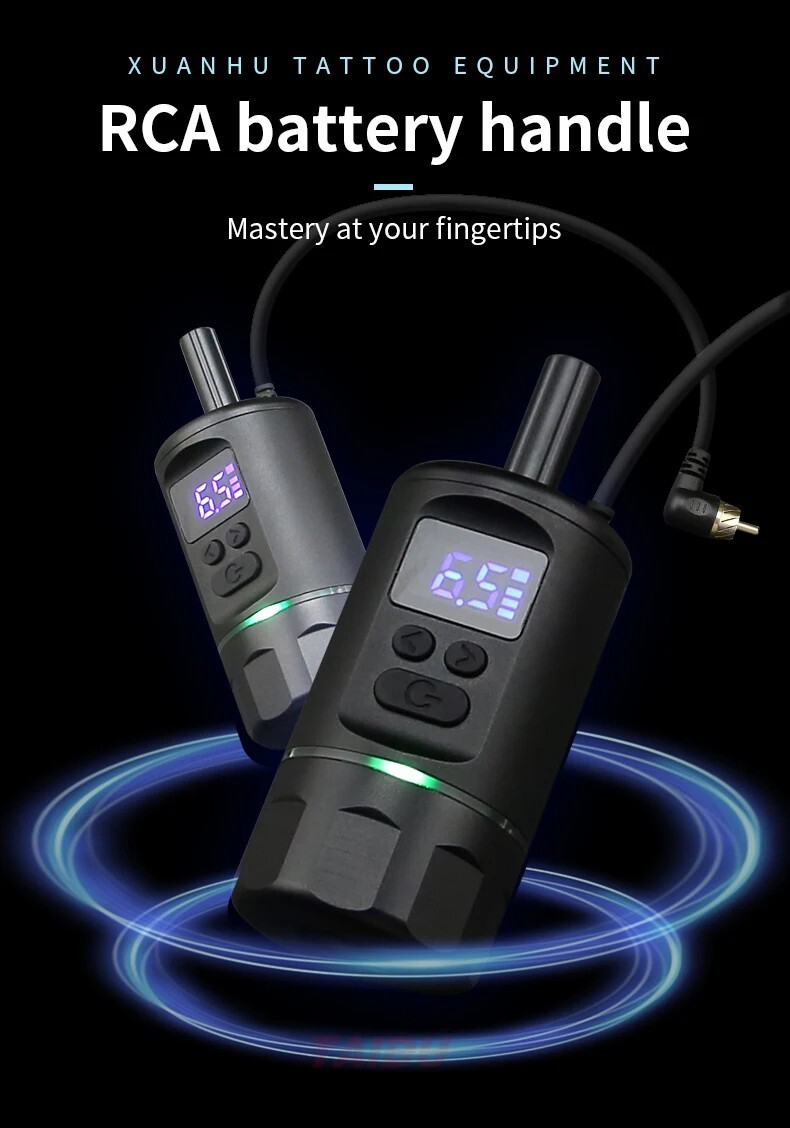 Wireless Tattoo Cartridge Grip Build-in Battery Handle 2 in 1 For Power Supply