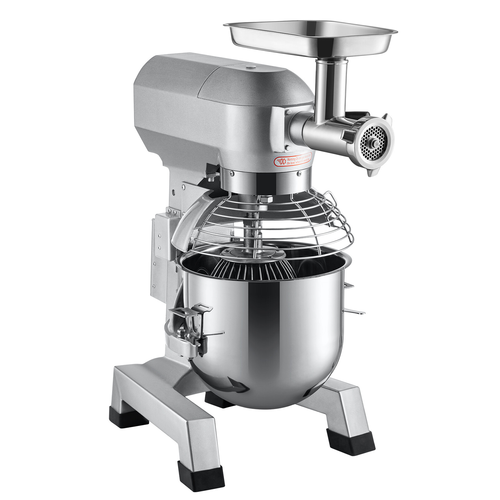 VEVOR Commercial Food Mixer with Meat Grinder 20Qt 3 Speeds Pizza Bakery 1100W