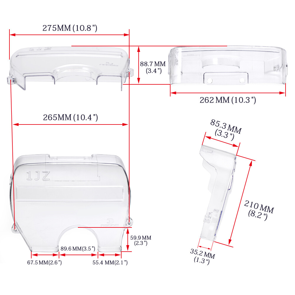 Clear Cam Timing Belt Cover Fit For Toyota Supra Chaser Soarer Cresta 1JZ 1JZGTE