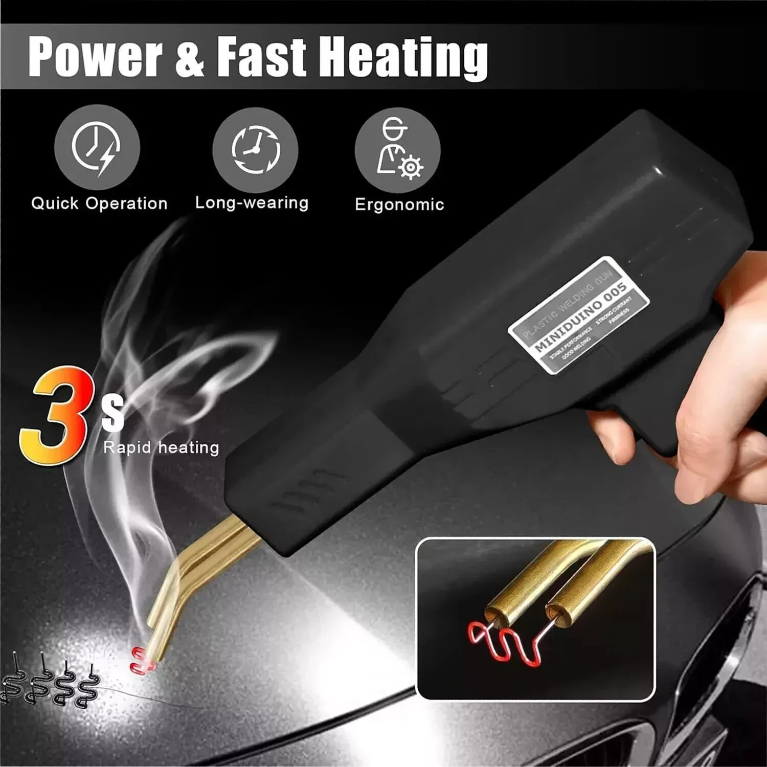 Plastic Welder Kit Soldering Hot Stapler Bumper Repair Welding Gun 800 Staples