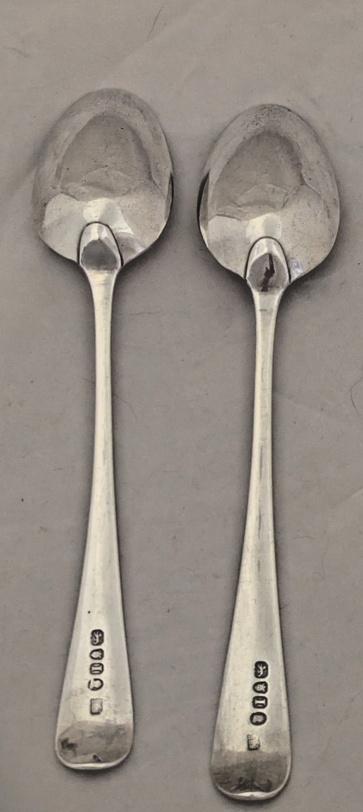 (2) Matching Peter Ann William Bateman Sterling Silver Tablespoons London 1804
