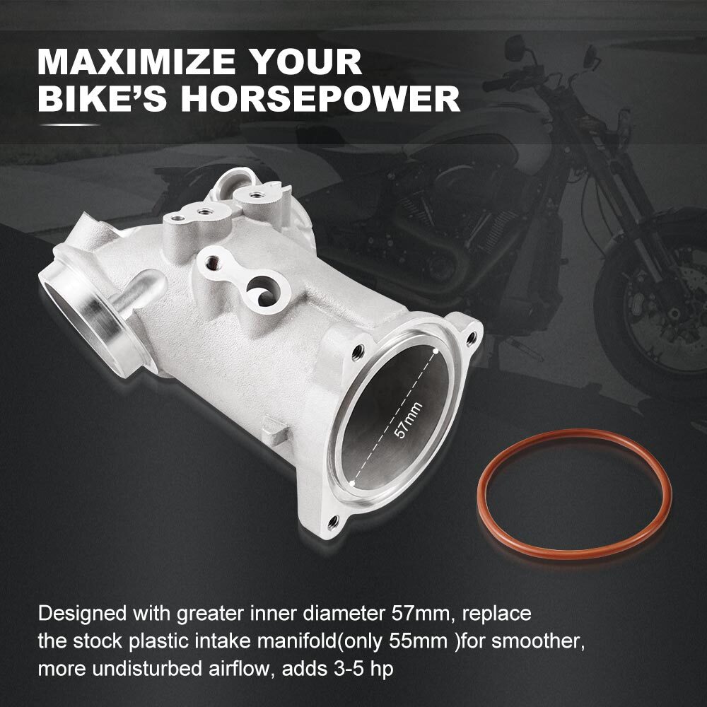 57mm Air Intake for 55mm Stock Manifold M8 For Harley Road Glide FLTRXS 17-22