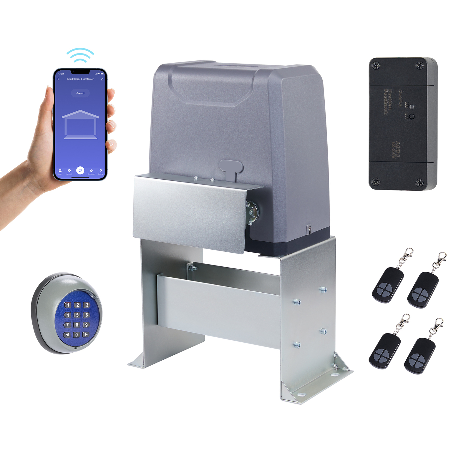 CO-Z 3300lb Automatic Sliding Gate Opener with Keypad & 4 Remotes & APP Control