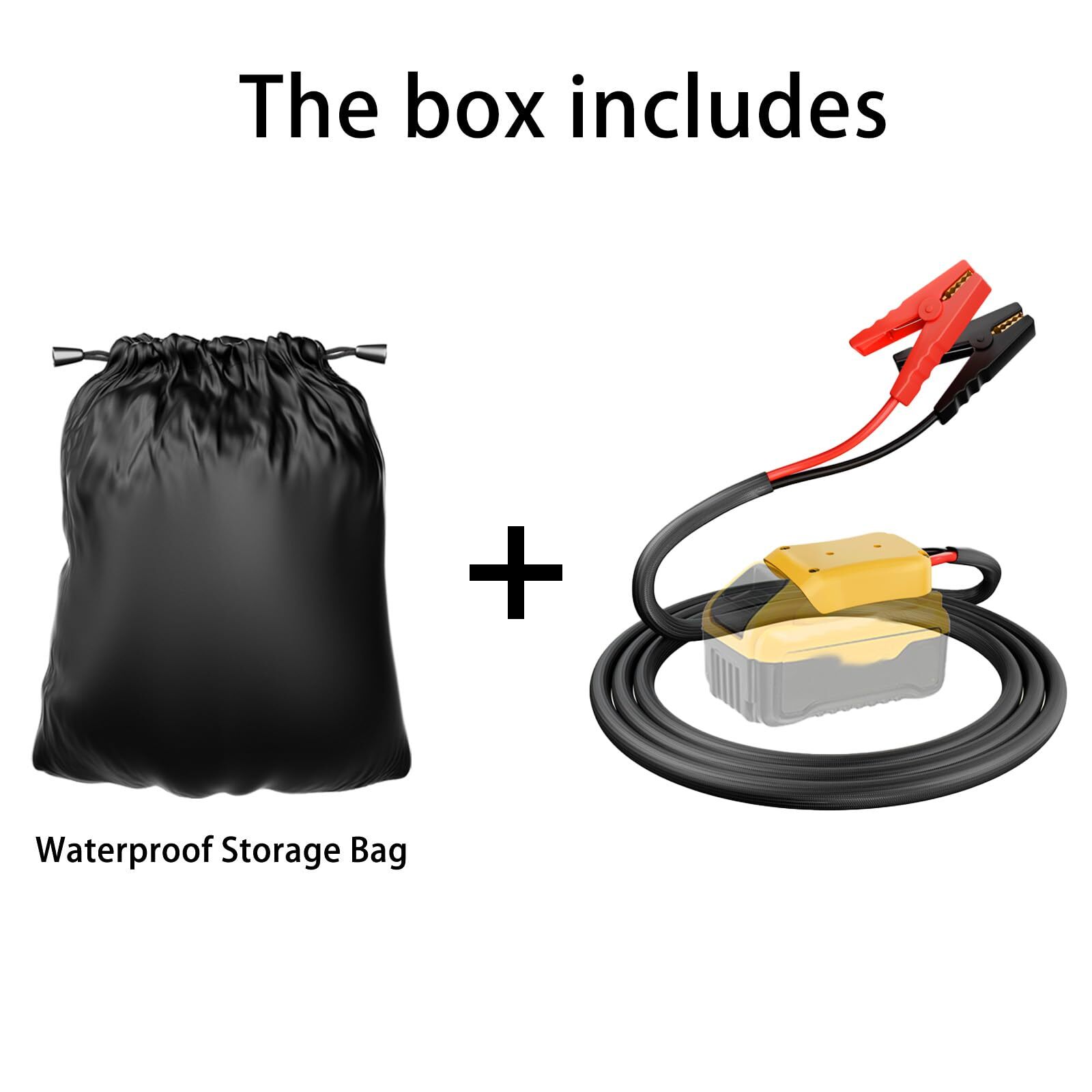 Jumper Cables with Adapter for Dewalt 20V Battery 3.3FT 8AWG Portable Battery