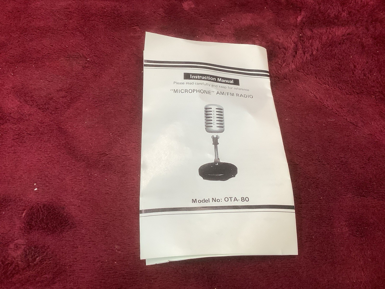 Vintage Chrome Deco Mike Microphone Am Fm Radio OTA-80 In Box Works Good