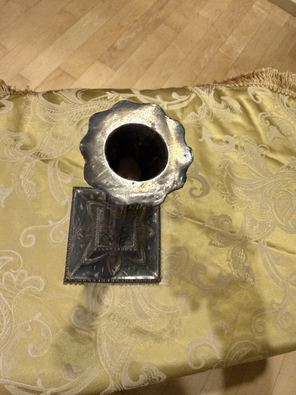 Antique Corinthian Column Silver Plate Old Sheffield Candlestick C. 1800 12 Inch