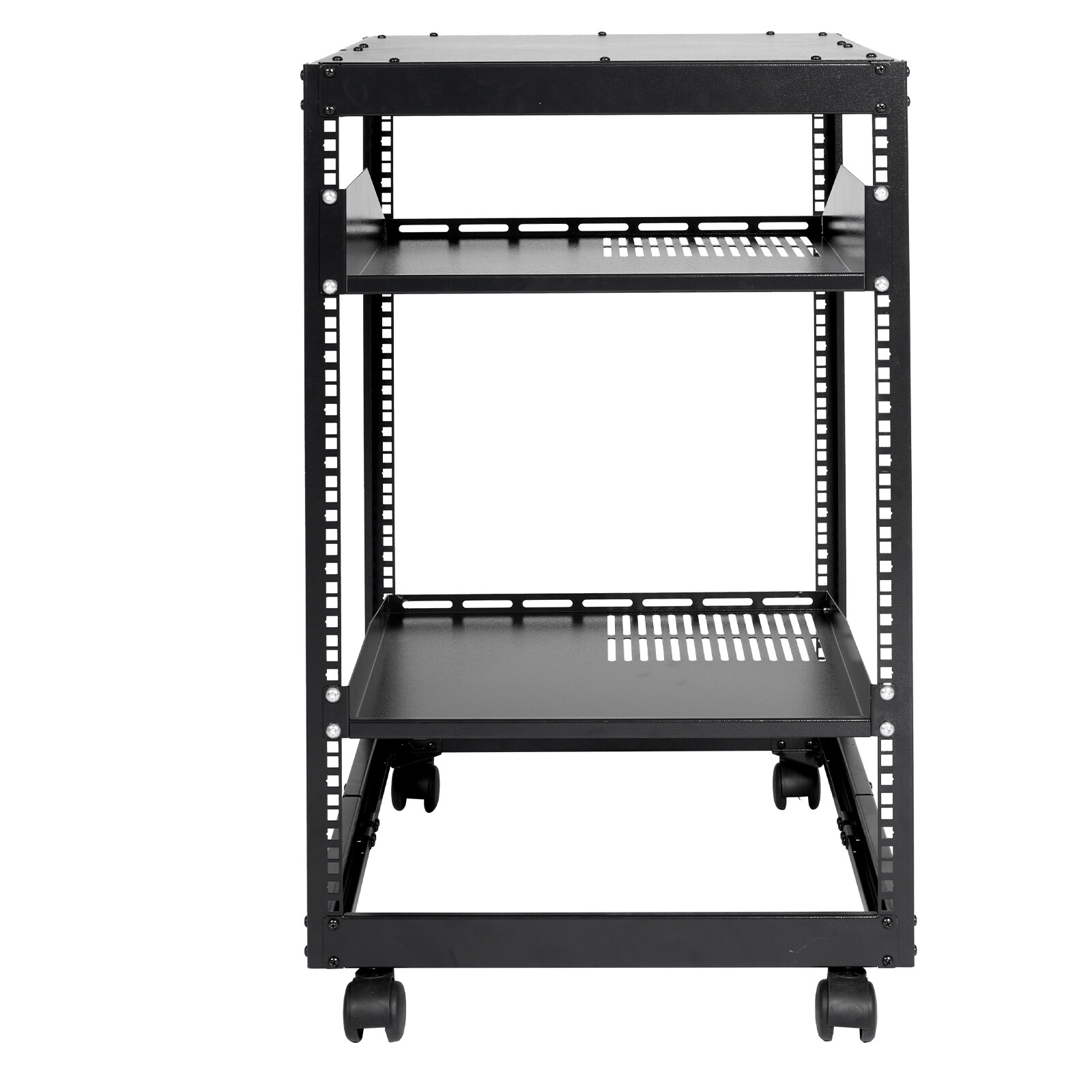 VEVOR 15U 4 Post Open Frame Server Rack Network Enclosure 23''-40'' Adjustable