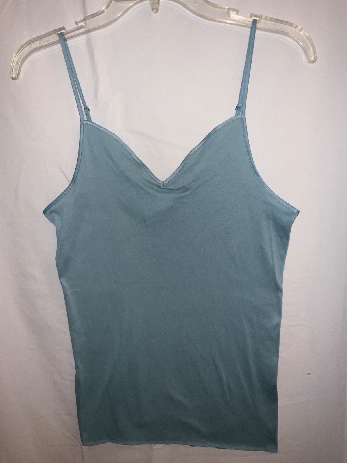 HANRO #1601 Cotton Seamless Camisole Tourmaline Blue Comfort/Soft L