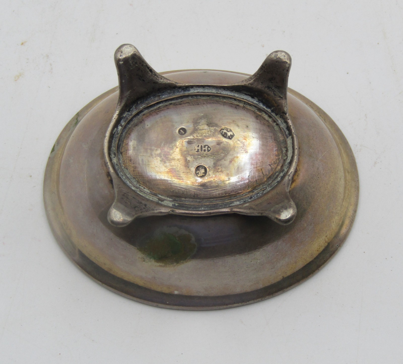 VINTAGE DUTCH HALLMARKED STERLING OVAL FOOTED SALT CELLAR