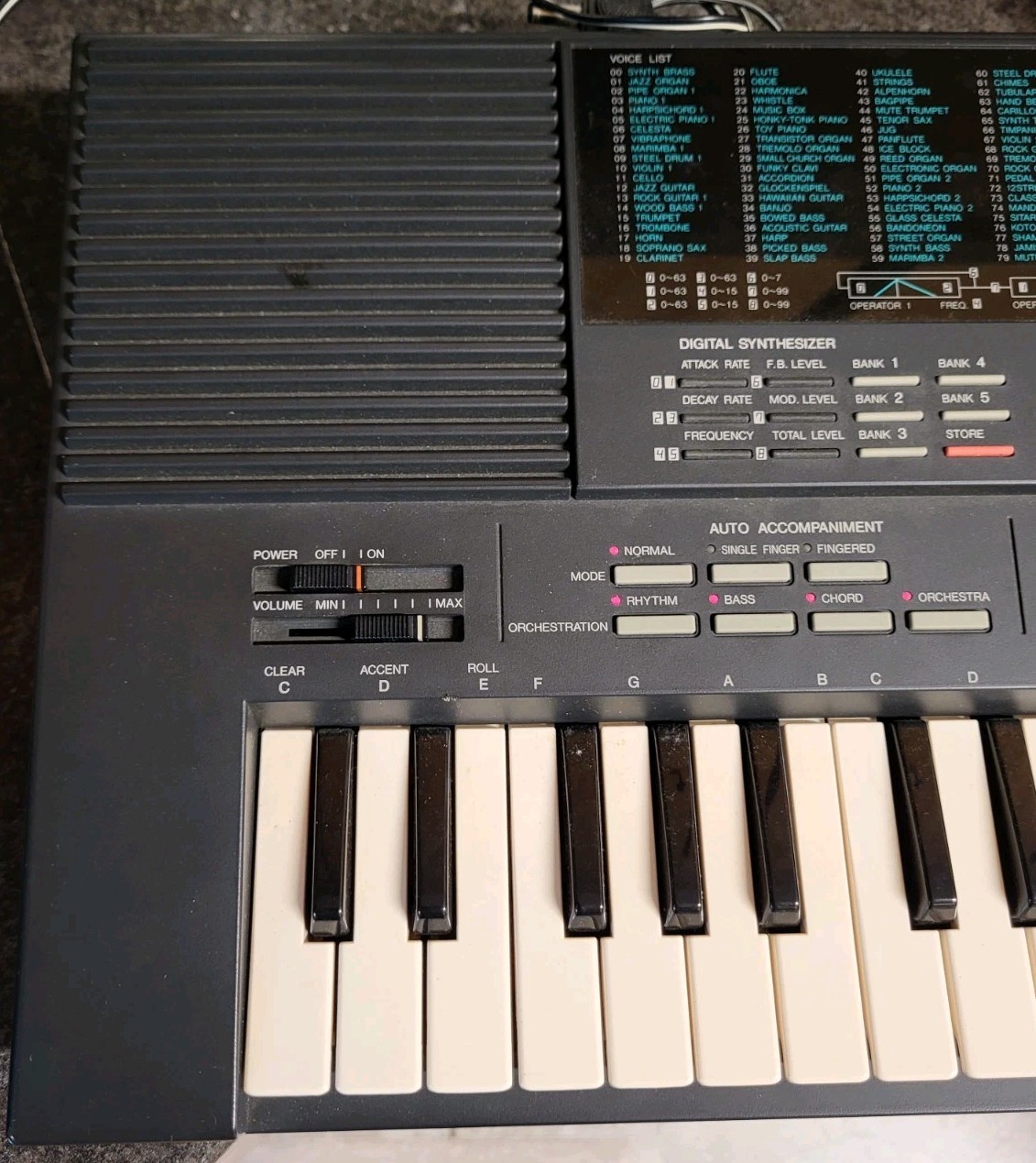 Yamaha PortaSound PSS-480 Digital Synthesizer Keyboard + Box Manual WORKS Clean