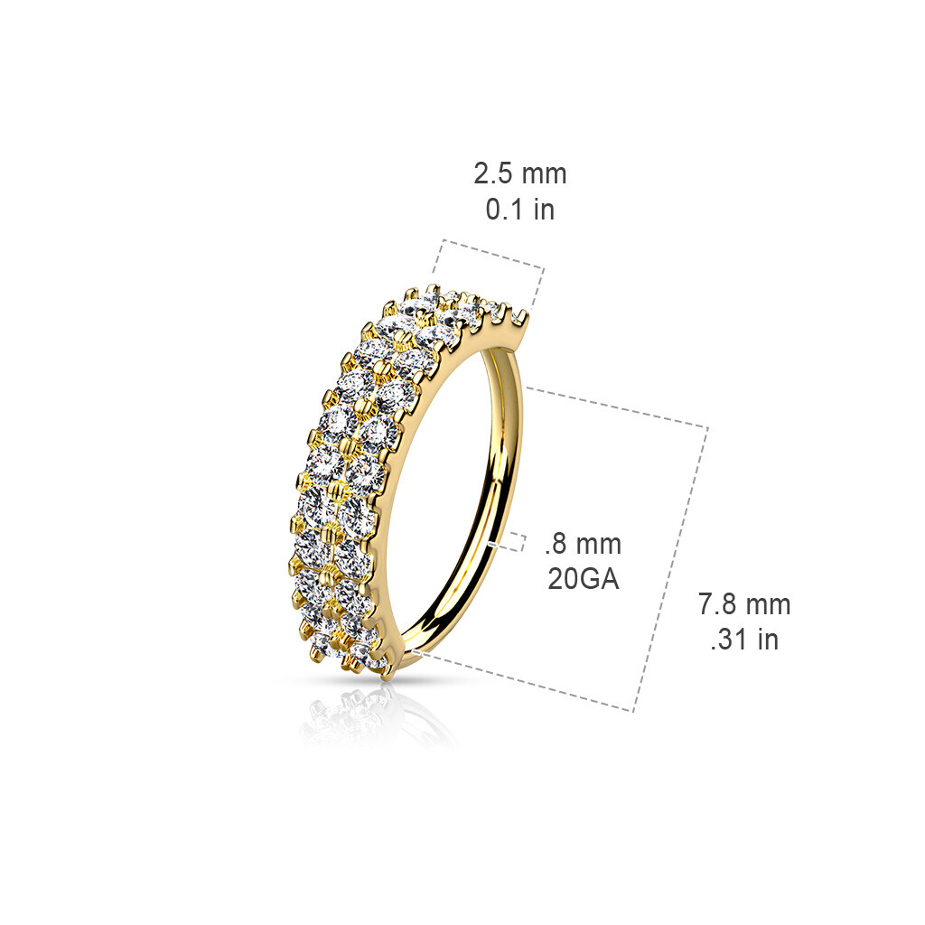 Double Lined Micro CZ Hoop Nose Ear Lip Cartilage Helix Daith Rook Tragus Rings