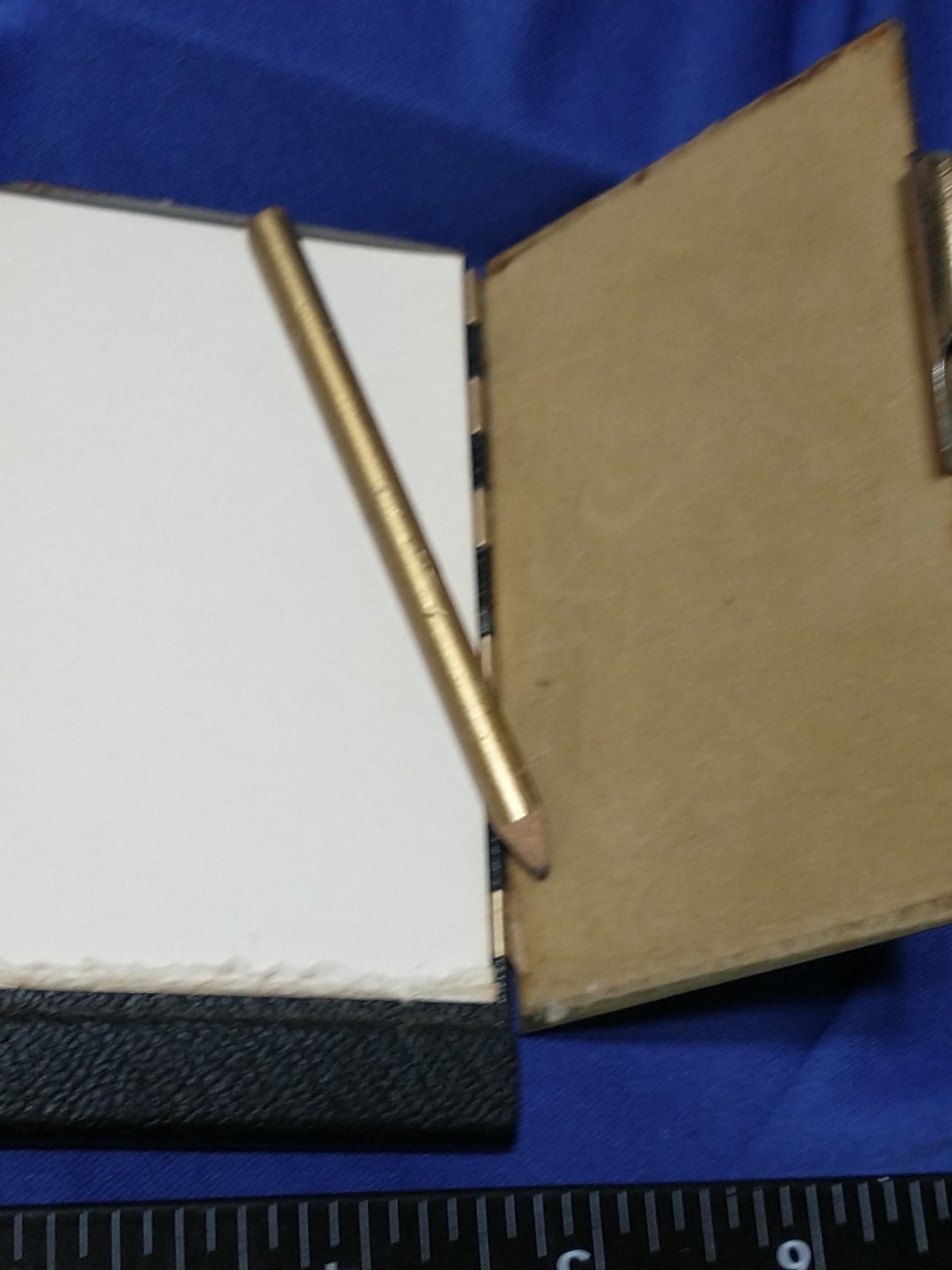 VINTAGE Celluloid Cover Pocket Notebook Mini “Memo” Notepad With Pencil PAGODA