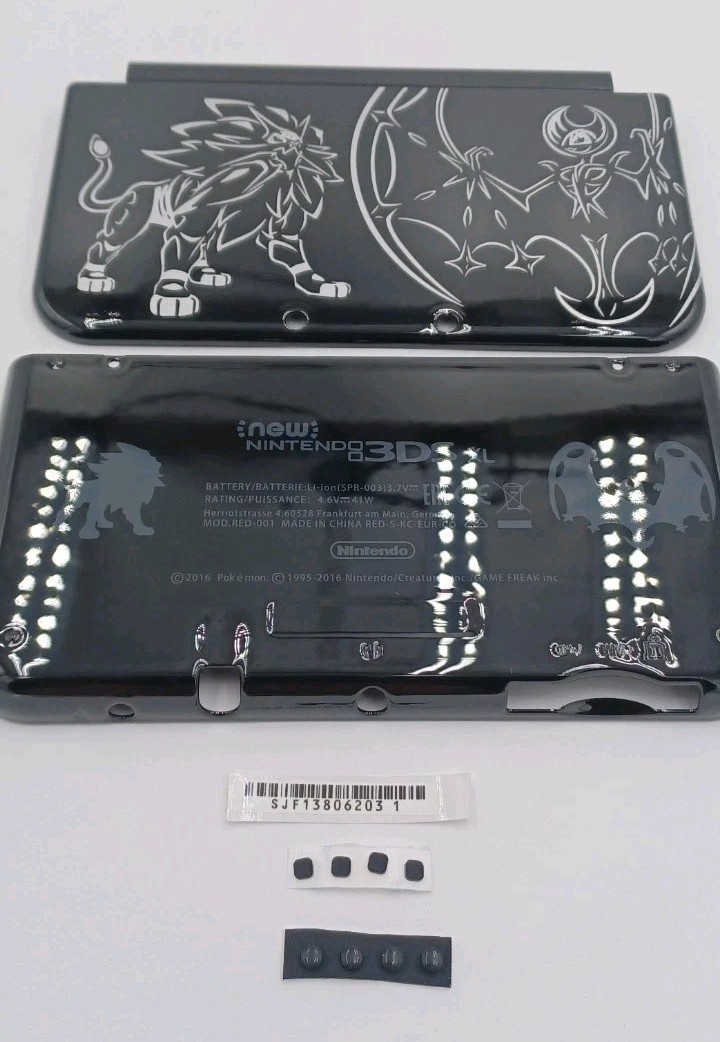 New Nintendo 3ds Xl LL Pokemon Replacement Shells Front+Rear+Rubber+Label UPC