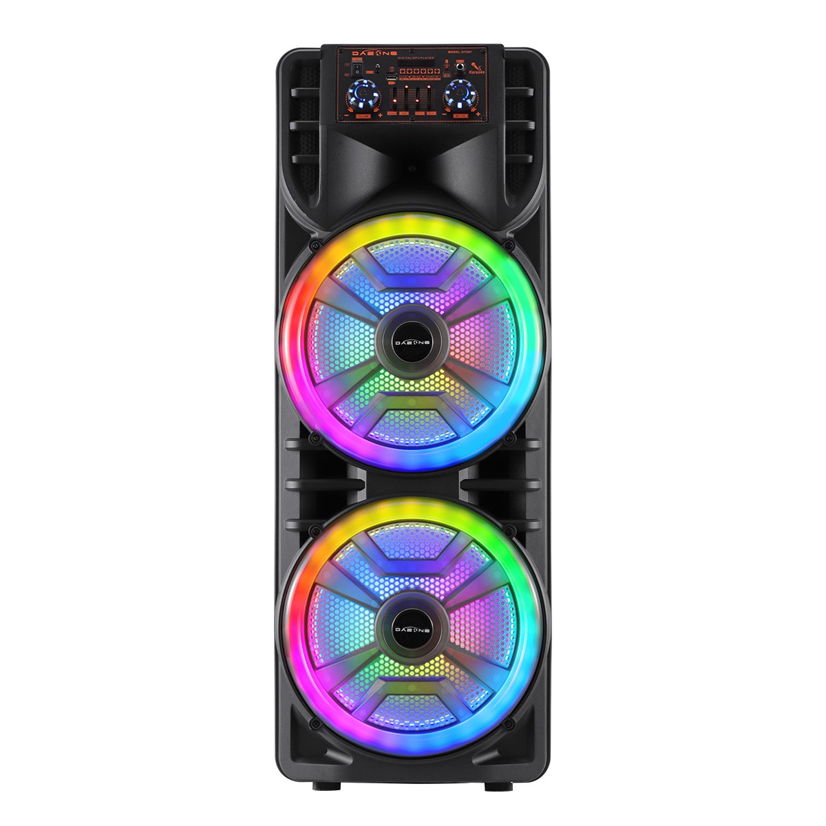 Dual 12" Portable Bluetooth Party Speaker Heavy Bass Sound with Mic FM Karaoke