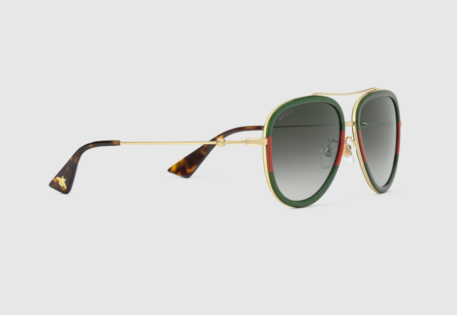 Gucci GG0062S Aviator Green/Red Unisex Sunglasses