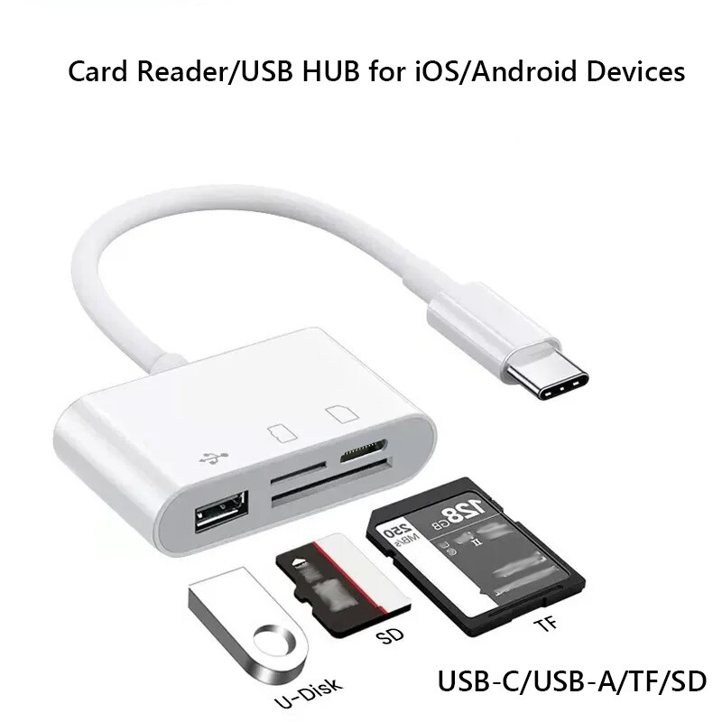 USB C to SD Card Reader with USB 3.0 Thunderbolt to Micro SD TF Card Reader