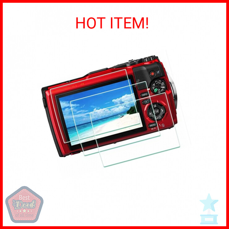 Screen Protector for Olympus TG-7 TG-6 TG-5 TG-4 TG7 Red Black, OM SYSTEM Tough