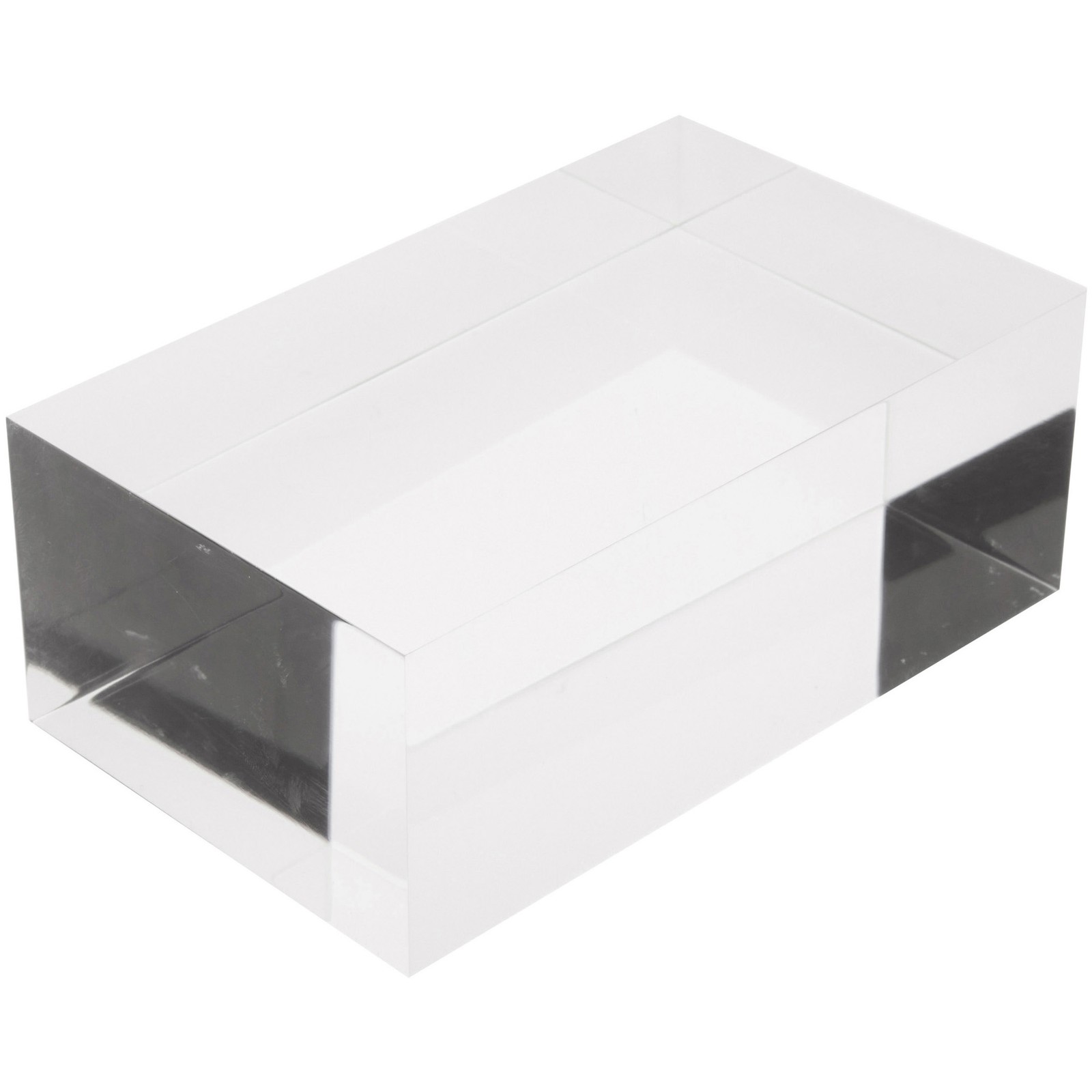 Plymor Clear Polished Acrylic Rectangular Display Block, 2" H x 5" W x 3" D