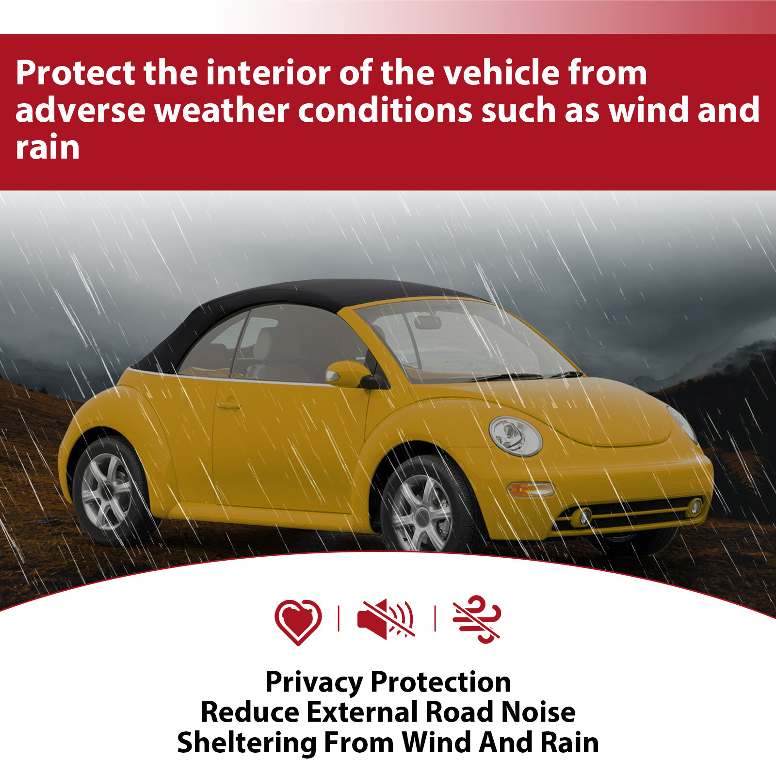 Black Convertible Soft Top Heated Glass Window For Volkswagen Beetle 2003-2010