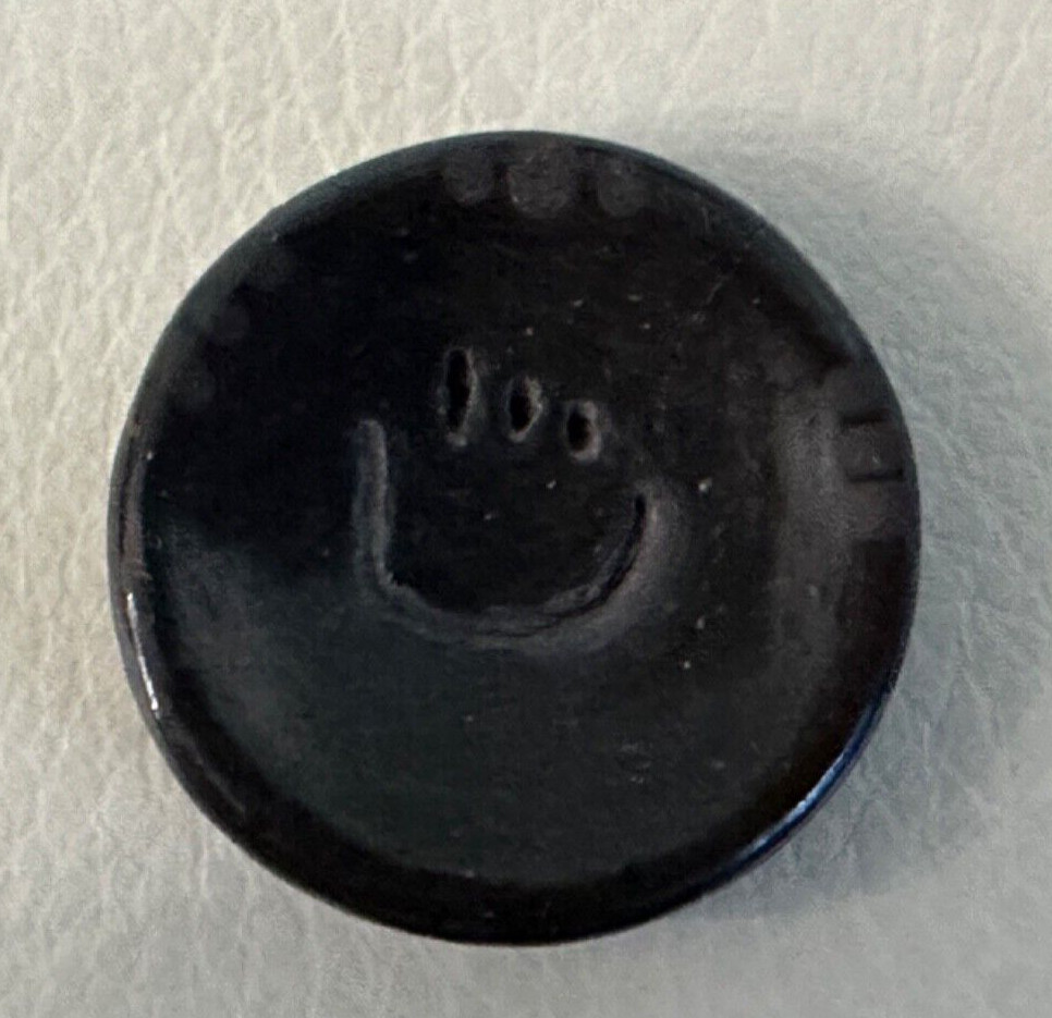 LINDA JO'POVI ASKAN VINTAGE Santa Clara Miniature Black Pottery  1" TRAY