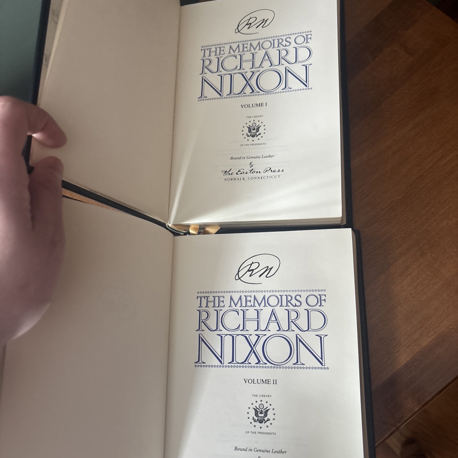 SIGNED - The Memoirs of Richard Nixon- 2 Vol Set- Easton Press w/ Introduction
