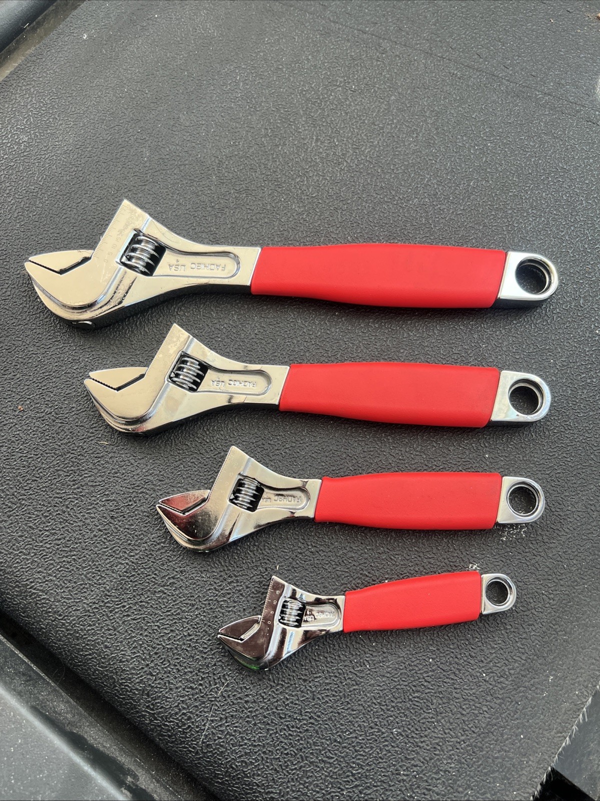 4pc Flank Drive Plus Adjustable Wrench Set (6-12”)-(Red) NEW 🔥❤️FADh704c