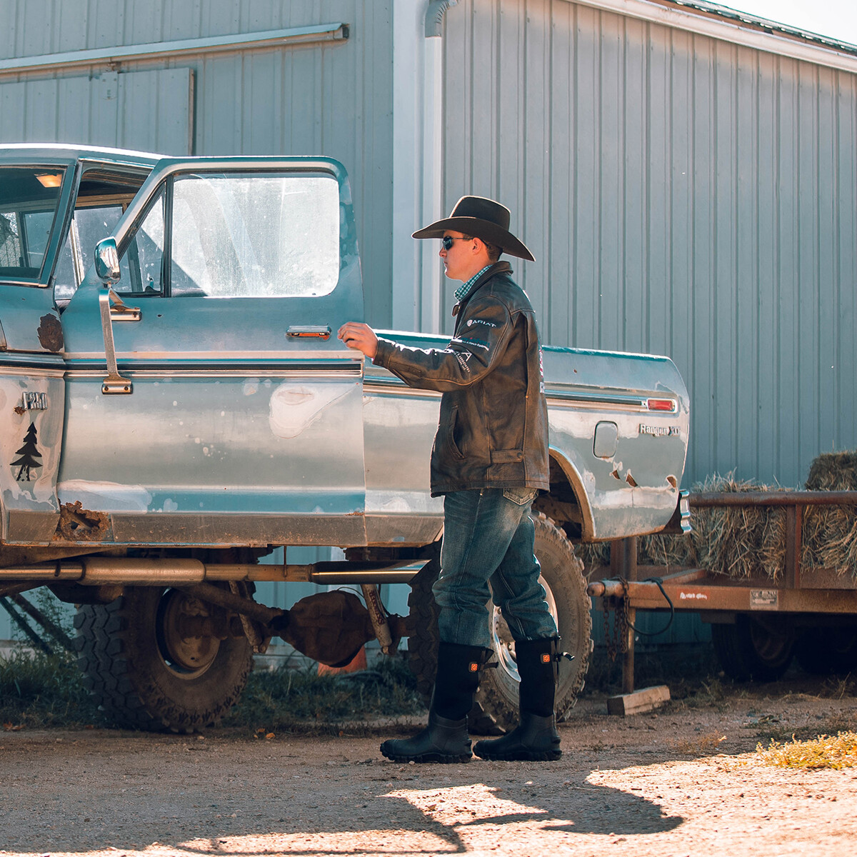 HISEA Men Chore Work Boots Waterproof Insulated Rubber Muck Boots Hunting Boots