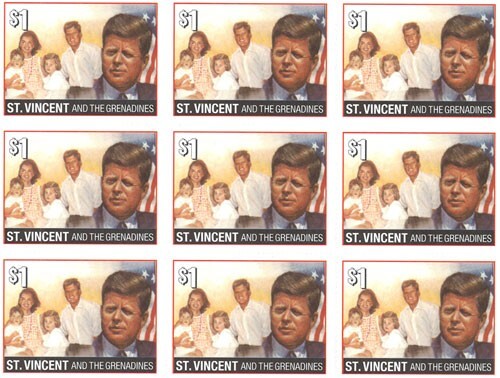 St. Vincent 1996 - President JFK, Kennedy, Child - Sheet of 9 Stamps - MNH
