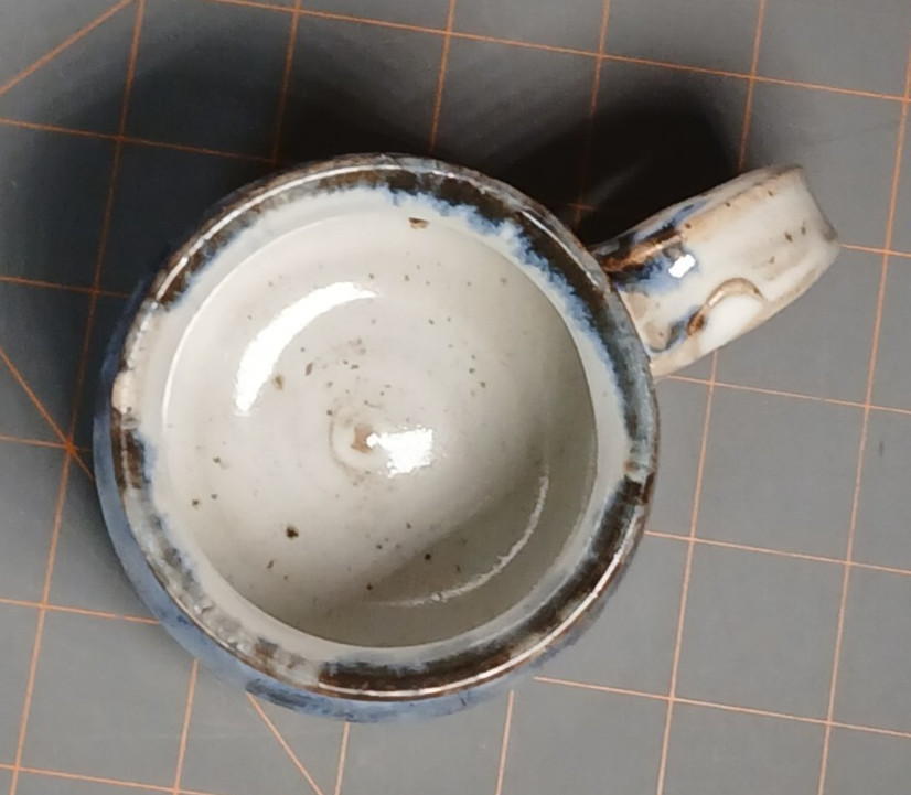 Durango Art Pottery Cup Signed Blue Variegated Drip Glaze