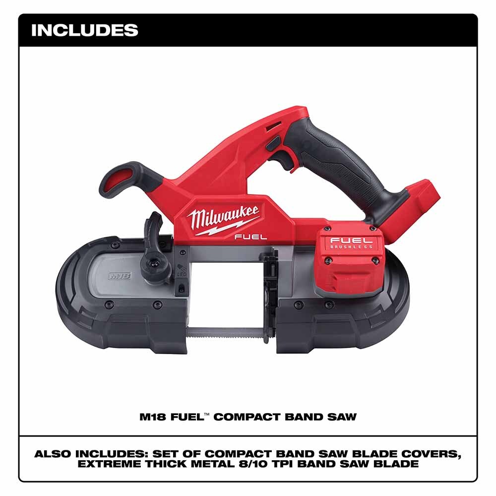 Milwaukee 2829-20 M18 FUEL 3-1/4" x 3-1/4" Compact Variable Speed Band Saw, Bare