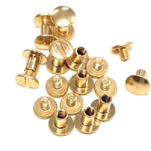 Solid Brass Chicago Screws  for Tack/craft projects in 3 sizes