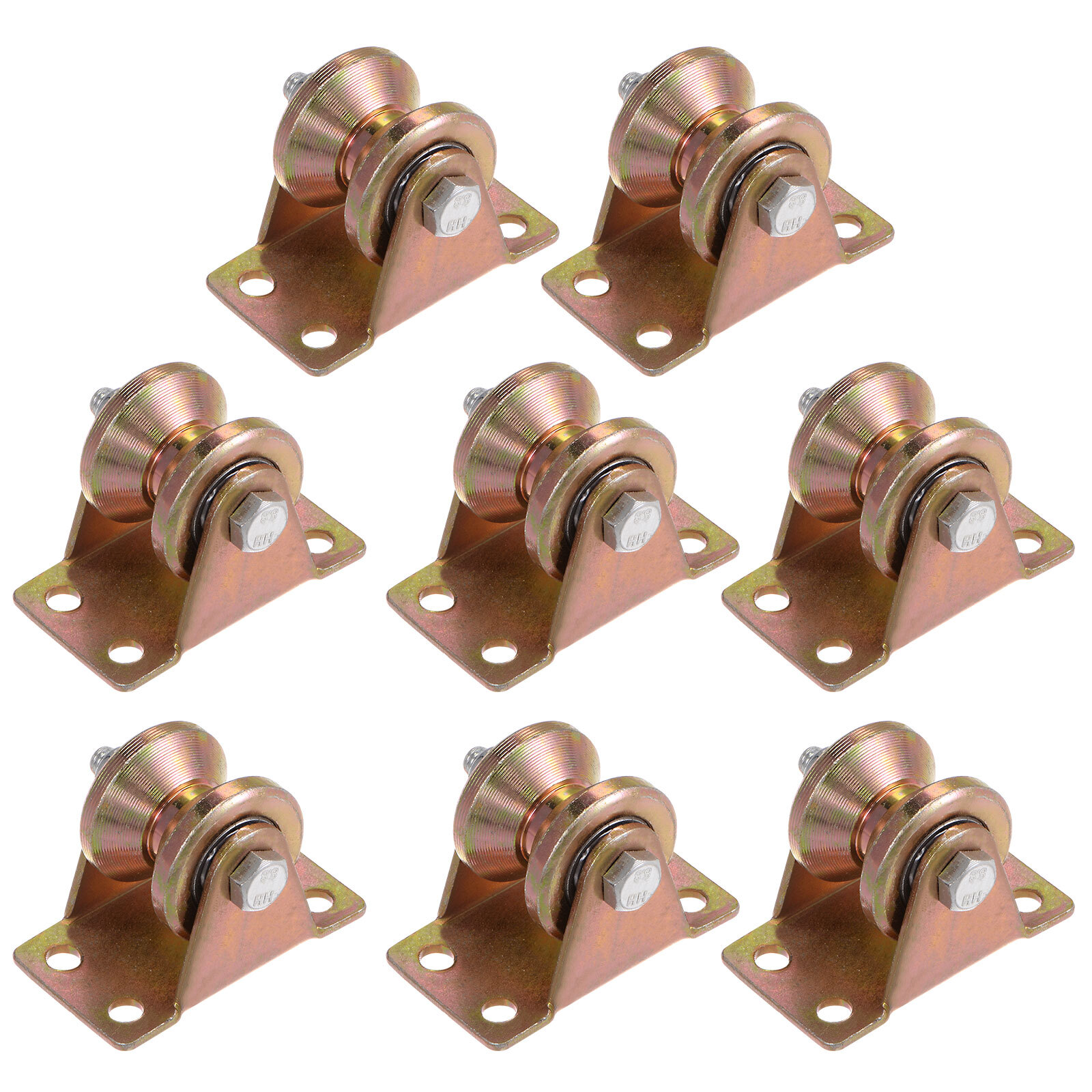 8pcs 1.2" V Groove Wheel Sliding Gate Caster, Rigid Caster Wheels with Bracket