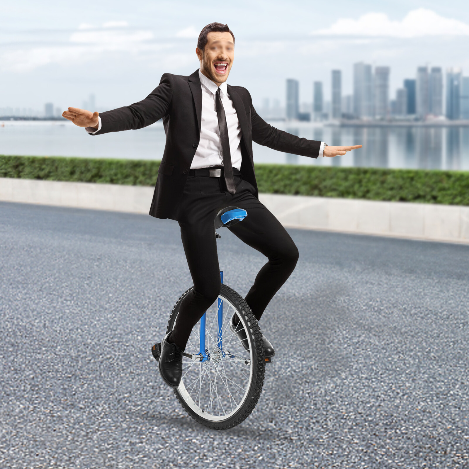Unicycle with Excellent Steel Frame Leakproof Tire Adjustable Height for Outdoor